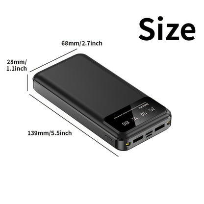 50000mAh Power Bank Outdoor Emergency Charger with LED Display Flashlight Dual USB Backup Battery Pack for iPhone Android Samsung – Portable Solar Travel Charger