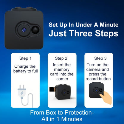 No WiFi Security Camera with SD Card Portable Rechargeable, Plug-and-Play Loop Recording, Hidden Spy Cam for Home Baby Monitor Nanny Pet Office Surveillance – Compact Offline Standalone Camera