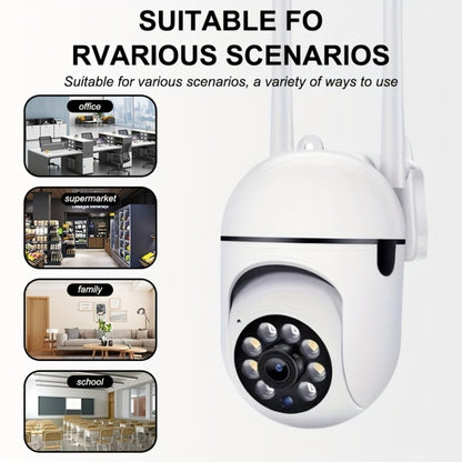 1080P WiFi Security Camera 4 Pack 5GHz - 360° Pan Tilt Zoom, Color Night Vision, Two-Way Audio, AI Motion Detection, Spotlight Alarm, IP54, Cloud & SD Card for Home Indoor Surveillance