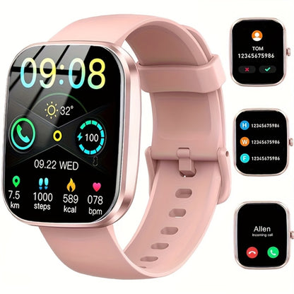 112 Sport Modes Smartwatch 1.91 Inch Large Screen Wireless Calling Calorie Sleep Monitor Heart Rate Blood Oxygen Watch Dial Notifications Multifunctional Fitness Tracker Android iPhone Men Women Holiday Gift Pink Black Blue Purple