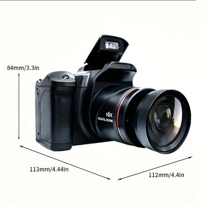 1080P Mini Vlog Camera for Beginners – 2.4" LCD, 16X Zoom, 9.88mm Wide Angle Lens, Easy-to-Use Compact Digital Camera, Travel Essential, Ideal Gift for Men Women Teens, Photography Camera