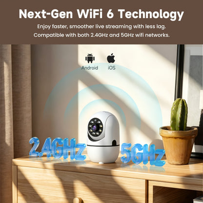 Alexa Compatible Indoor Security Camera 2-Pack, 355° Pan Tilt, Full-Color Night Vision, Dual-Band 2.4G/5G WiFi, Motion Detection, Two-Way Audio, 256GB TF & Cloud Storage – Baby Pet Home Monitor