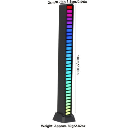 Sound Activated RGB Ambient Light Bars 2/4 Pack – Music Rhythm Sync USB Plug & Play, Color Changing Atmosphere Lights for Gaming Room, Car Interior, Streaming Studio, TikTok & Desk Setup