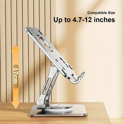 360 Degree Rotating Tablet Phone Stand Foldable, Portable Lightweight Desktop Lazy Stand with Fast Heat Dissipation, Multi-Angle Adjustable Holder for iPad iPhone Samsung Tablet & All Phones
