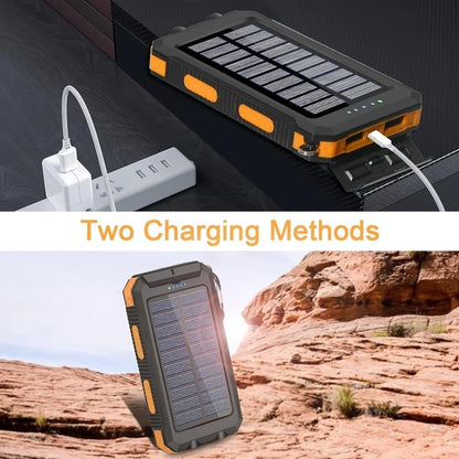 Solar Power Bank 50000mAh with Dual LED Flashlight SOS Mode & Compass – Portable Solar Charger Dual USB for Camping Hiking Travel Emergency Outdoor Survival for iPhone Samsung Android All Cell Phones