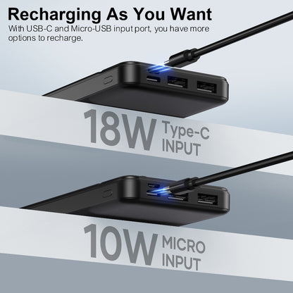 5V Heated Jacket Battery Pack 10000mAh PD 22.5W Quick Charge Portable Power Bank for Heated Vest Heated Gloves Heated Clothes Smartphone Tablet Outdoor Winter Camping Skiing Travel