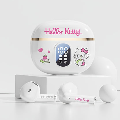 Sanrio Hello Kitty Kuromi Cinnamoroll Bluetooth Earbuds Cute Wireless Earphones 3 Styles Power Display Gaming Earbuds Easy to Carry for Daily Exercise Study Outdoor Holiday Birthday Gift
