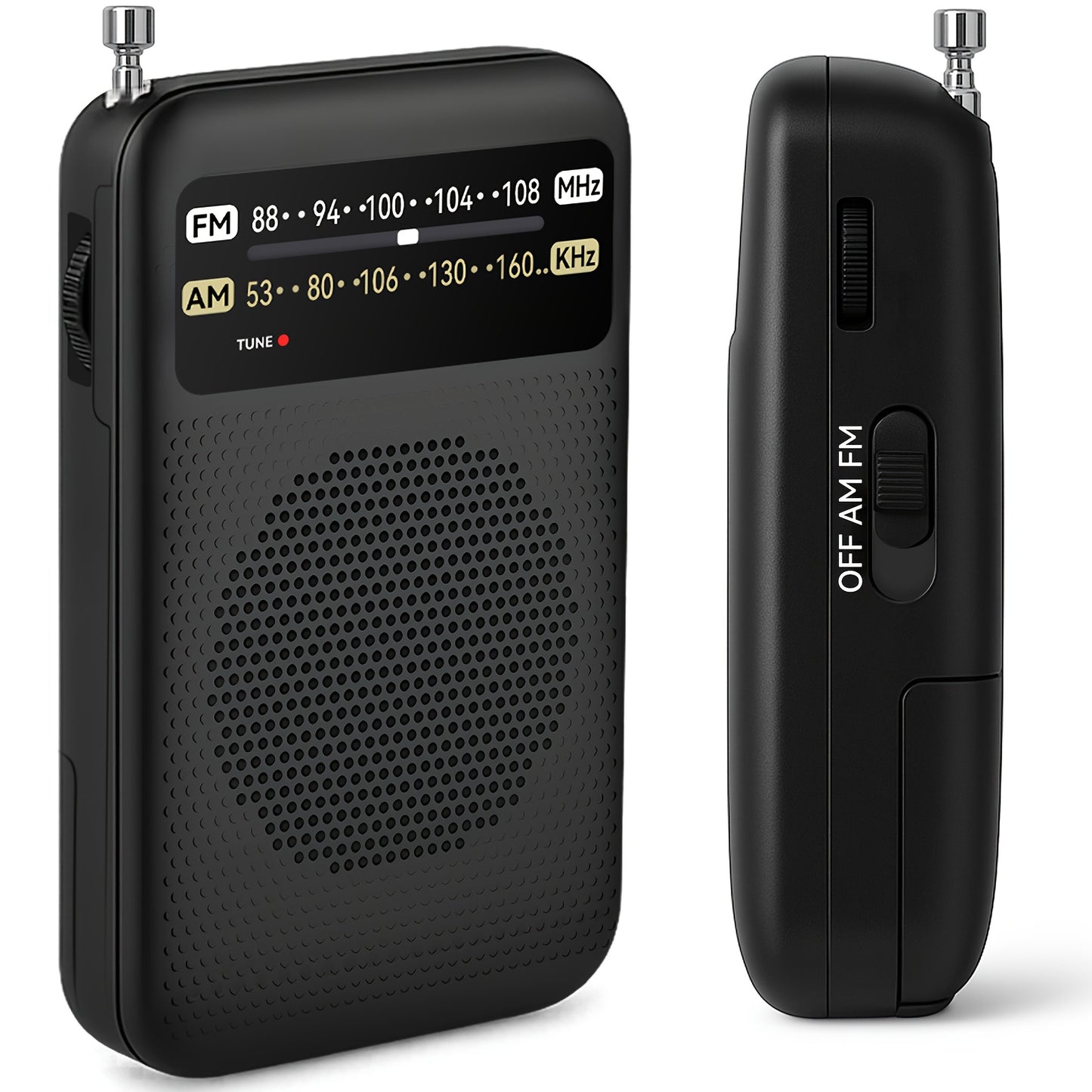 Qoosea Portable AM FM Radio with Long-Distance Reception, Handheld Transistor Radio with Crystal Clear Speaker, Battery Operated 2AA – Compact Emergency Radio for Outdoor, Camping, Travel, Home & Disaster Preparedness
