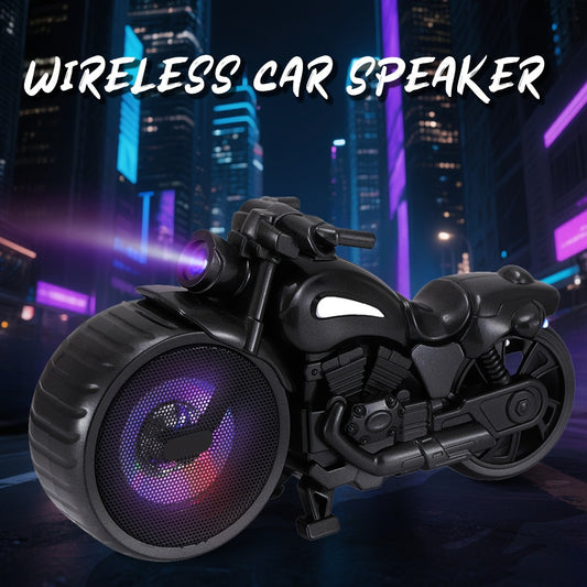 Retro Motorcycle Bluetooth Speaker Portable Wireless Stereo with RGB Flashing Lights, FM Radio, USB & TF Card Support, AUX Input, Rechargeable Battery for Home, Outdoor & Car Audio Upgrade