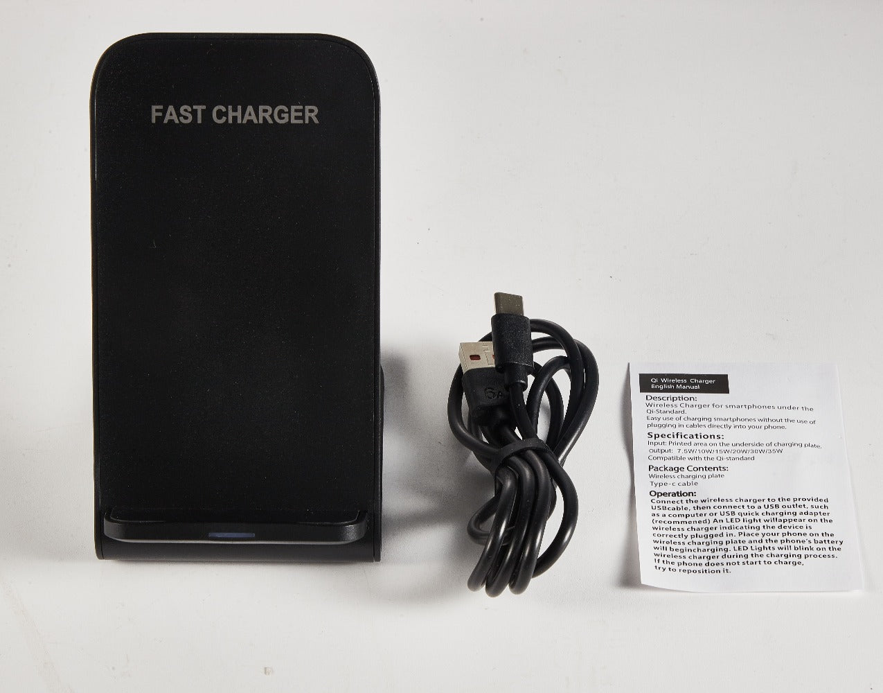 30W Ultra-Fast Wireless Charger Stand Dual Coil Smart Auto-Adjust 5W-30W for iPhone 17 16 15 14 13 12 11 Pro Max, Samsung Galaxy S24 S23 S22 S21 S20 S10, Google Pixel, Huawei, Xiaomi & All Qi Android – USB-C Black