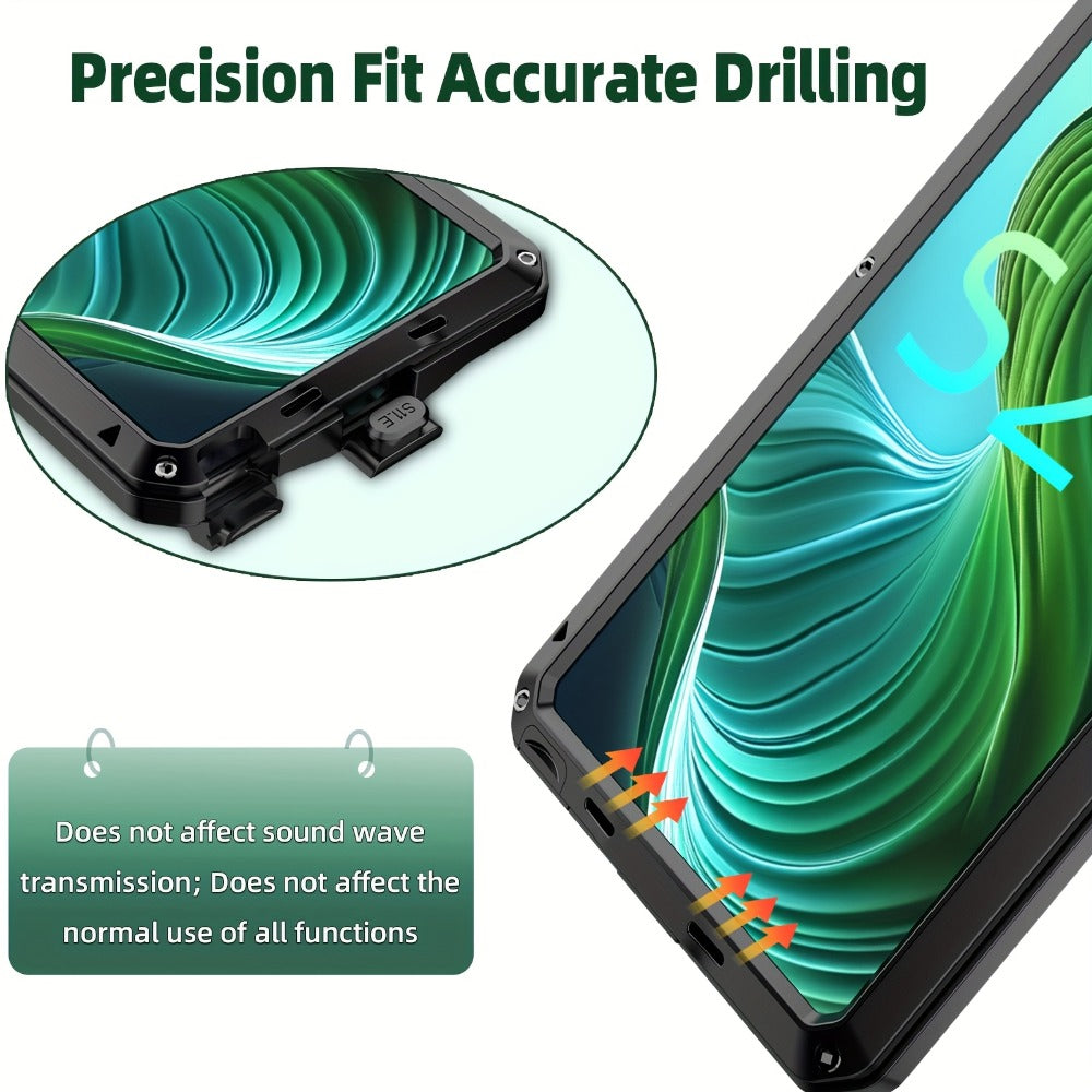 Heavy Duty Samsung Galaxy S24 Ultra Case Rugged Metal with Built-In Glass Screen Protector – Military-Grade Shockproof Dustproof Drop Protection Hard Cover, Compatible with Galaxy S23 Ultra S-Pen