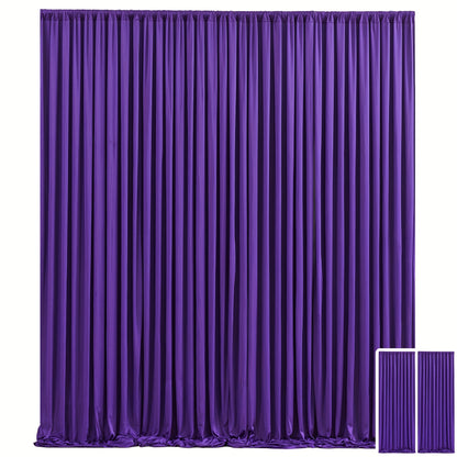10x10Ft Polyester Photography Backdrop 2-Pack – Photo Booth Background Curtain for Party, Birthday, Wedding, Holiday, Stage & Exhibition Decoration, Wrinkle-Free, Machine Washable, Easy Pole Install