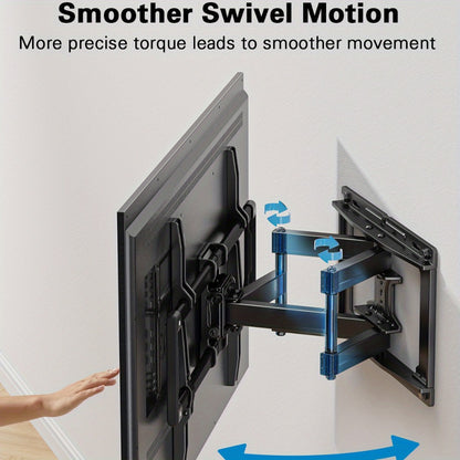 Full Motion TV Wall Mount 40-86 Inch – Holds 132 lbs, Pre-Assembled, Tool-Free Tilt Swivel Extend, VESA 600x400mm, Fits 12/16/18/24" Wood Studs