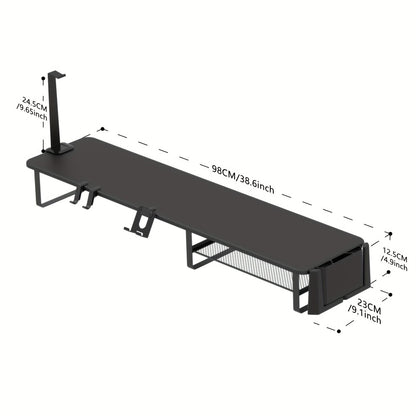 Monitor Stand Organizer with Headset Holder Phone Stand & Game Controller Holder, Versatile Desktop Riser for Computer Monitor Laptop, Gaming & Home Office Desk Organizer