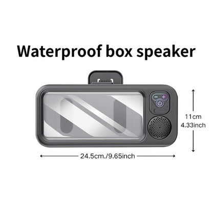 Shower Phone Holder with Bluetooth Speaker Built-In, 360-Degree Rotation Waterproof Mount, Universal Fit for All Phones, Hands-Free Music & Calls, Suction Cup Adheres to Any Surface – Bathroom Shower Caddy Accessory