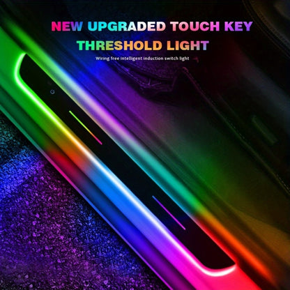 LED Door Threshold Welcome Light 4 Pack Wireless - Auto Motion Sensor, 7 Preset Colors, No Wiring, Car Door Sill Pedal Light, Home Entry & Hallway Lighting, Birthday Housewarming Gift for Men & Women