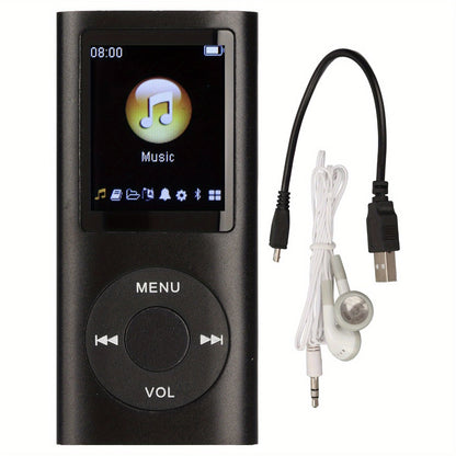MP3 Player 8-Hour Battery 64GB Lossless FLAC, Slim 1.8 Inch LCD Aluminum Alloy Portable Music Player, Supports MP3 WMA FLAC APE, Playlist Shuffle Sleep Mode, TF Micro SD Card, Earphone & Cable Included