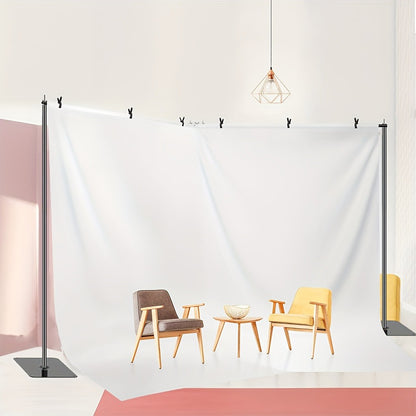 Background Support Stand System 19x6.5Ft 300° Rotating Connector Dual Crossbar with 6 Clamps 3 Weights Carrying Bag for Photography Studio Weddings Events