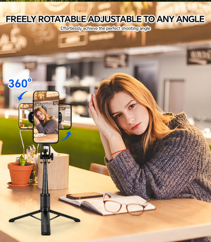 40 Inch Bluetooth Selfie Stick Tripod with Wireless Remote & 360° Rotation – 2-in-1 Extendable Phone Stand Compatible with iPhone 16 15 14 13 12 11 Android Smartphones for Vlog Travel Photography