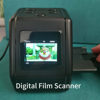 Film Scanner 10MP Negative & Slide Scanner, Converts 35mm/110/Super 8 Film to Digital JPEG, 2.0" LCD Screen, 1-Second Fast Scan, Easy-Load Design, Saves to SD Card, Perfect for Preserving Old Photo Memories