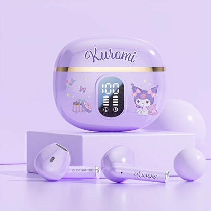 Sanrio Hello Kitty Kuromi Cinnamoroll Bluetooth Earbuds Cute Wireless Earphones 3 Styles Power Display Gaming Earbuds Easy to Carry for Daily Exercise Study Outdoor Holiday Birthday Gift
