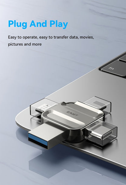 iPhone Flash Drive 4-in-1 USB Stick EAGET I50 Lightning USB-C Micro USB USB 3.0 Photo Stick for iPhone iPad Android PC Mac – 32GB 64GB 128GB 256GB Storage Expansion Memory Stick