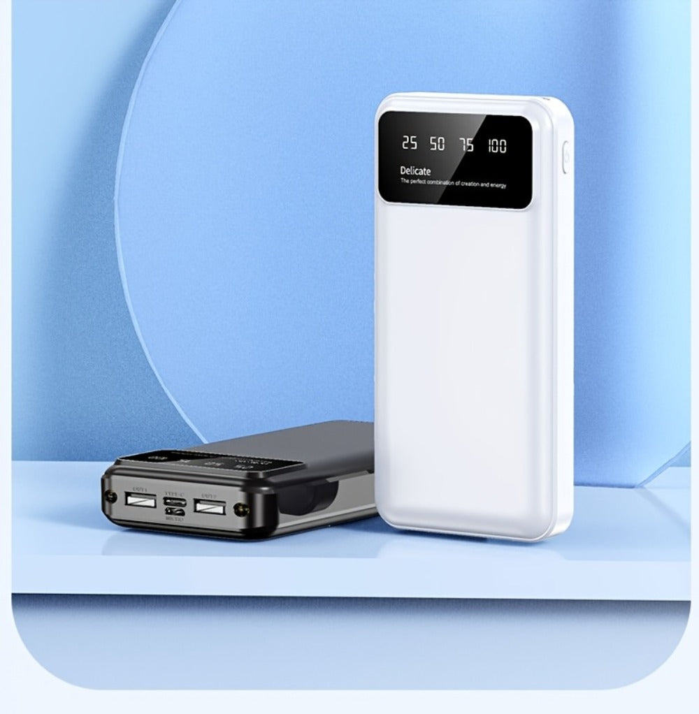 50000mAh Power Bank Outdoor Emergency Charger with LED Display Flashlight Dual USB Backup Battery Pack for iPhone Android Samsung – Portable Solar Travel Charger