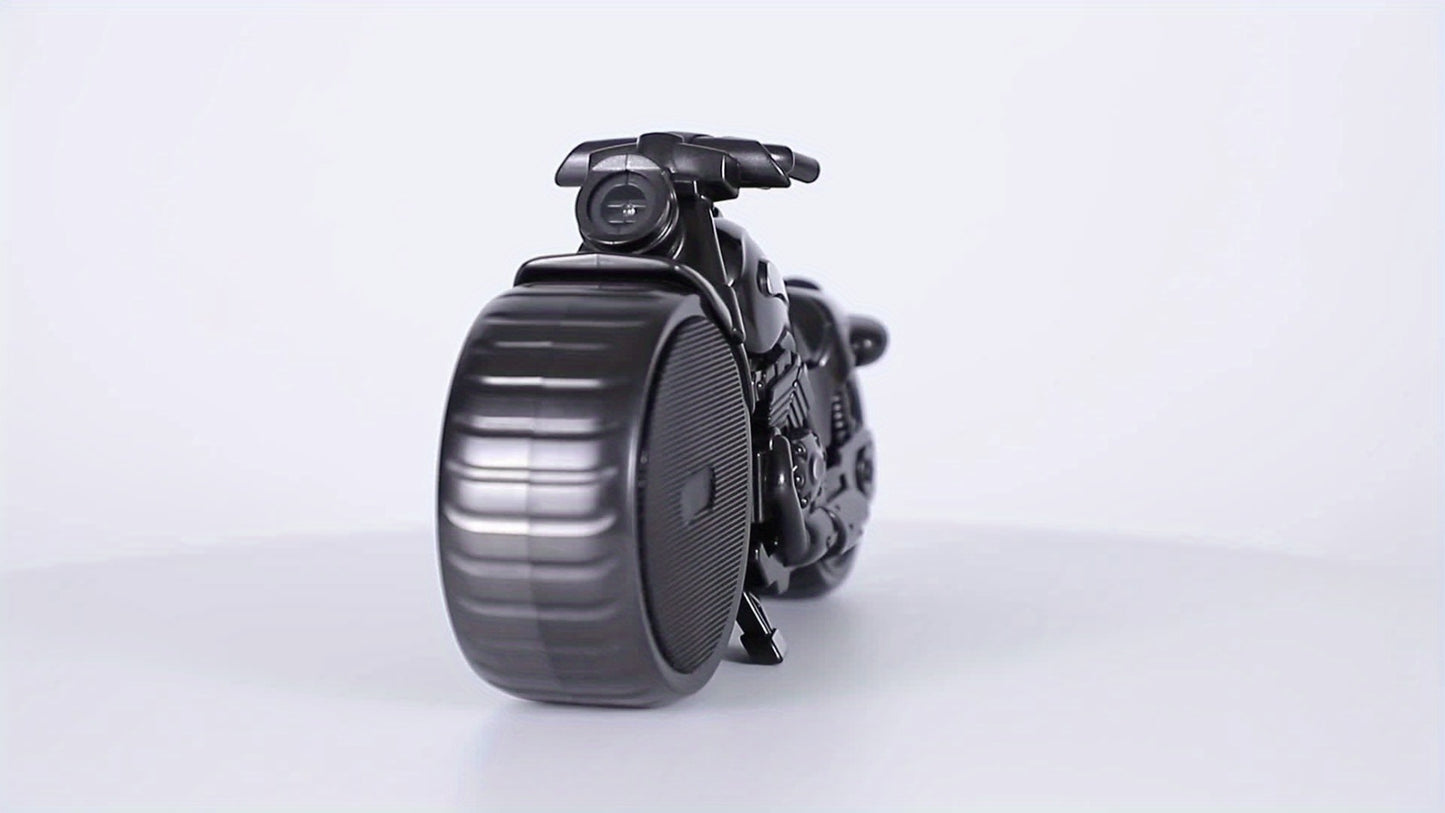 Retro Motorcycle Bluetooth Speaker Portable Wireless Stereo with RGB Flashing Lights, FM Radio, USB & TF Card Support, AUX Input, Rechargeable Battery for Home, Outdoor & Car Audio Upgrade