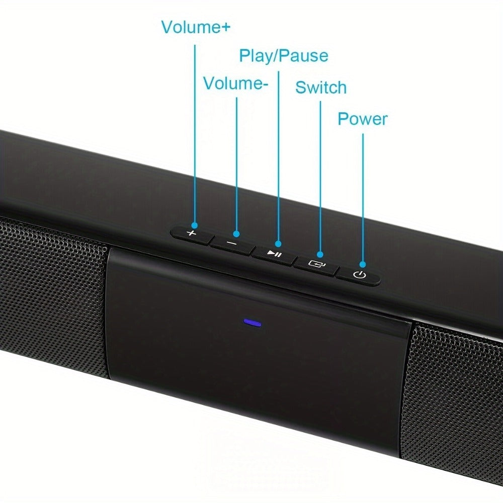 Soundbar with Subwoofer Wireless Surround Sound System 4 Speaker Home Theater Bluetooth 5.0 ARC Optical AUX Remote Control Night Mode EQ Modes TV Speaker