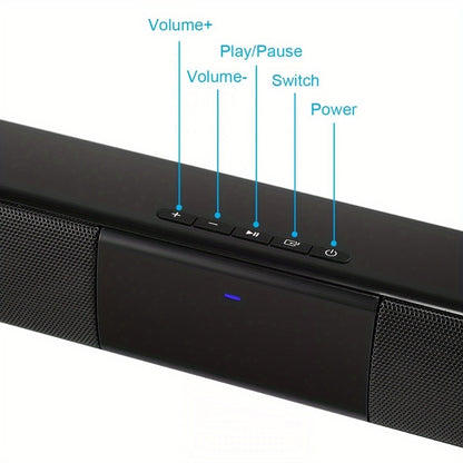 Soundbar with Subwoofer Wireless Surround Sound System 4 Speaker Home Theater Bluetooth 5.0 ARC Optical AUX Remote Control Night Mode EQ Modes TV Speaker
