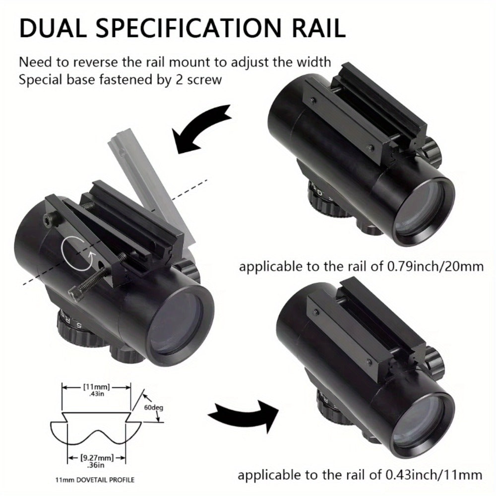 Red Green Dot Sight Scope 1x40 with Picatinny Rail Mount | 2 Reticle Types, Adjustable Brightness for Rifles, Shotguns, Airsoft & Tactical Shooting
