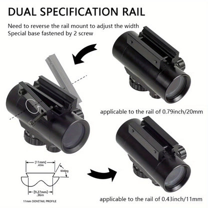 Red Green Dot Sight Scope 1x40 with Picatinny Rail Mount | 2 Reticle Types, Adjustable Brightness for Rifles, Shotguns, Airsoft & Tactical Shooting