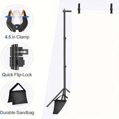 Balloon Projector Backdrop Stand 10x7Ft Adjustable with Carrying Bag, Background Support System for Photography, Events, Weddings, Party Decoration & Projector Display
