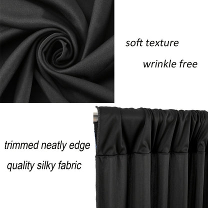 10x10Ft Polyester Photography Backdrop 2-Pack – Photo Booth Background Curtain for Party, Birthday, Wedding, Holiday, Stage & Exhibition Decoration, Wrinkle-Free, Machine Washable, Easy Pole Install