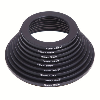 Step-Up Step-Down Lens Filter Adapter Rings 18pcs Set for DSLR Camera 37-82mm Aluminum Alloy Filter Ring Kit Compatible with Canon Nikon Sony Lenses