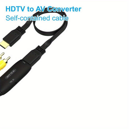 HDMI to RCA Converter Adapter for Fire Stick Roku Apple TV Android Box – Plug & Play, Supports 1080P PAL/NTSC, USB Powered, Composite AV Output for Older Analog TVs