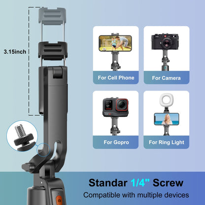 71 Inch AI Face Tracking Selfie Stick Tripod with Built-In Fill Lights & Wireless Remote – 360° Auto Rotating 2-in-1 Extendable Stand for iPhone Android, TikTok YouTube Live Streaming Fitness Vlogging