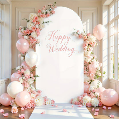 Wedding Arch Cover 6ft Polyester Fitted Round Top Backdrop Cover, Wrinkle-Free Machine Washable, for Wedding Ceremony Birthday Party Gender Reveal Banquet Decoration, 9 Colors Available
