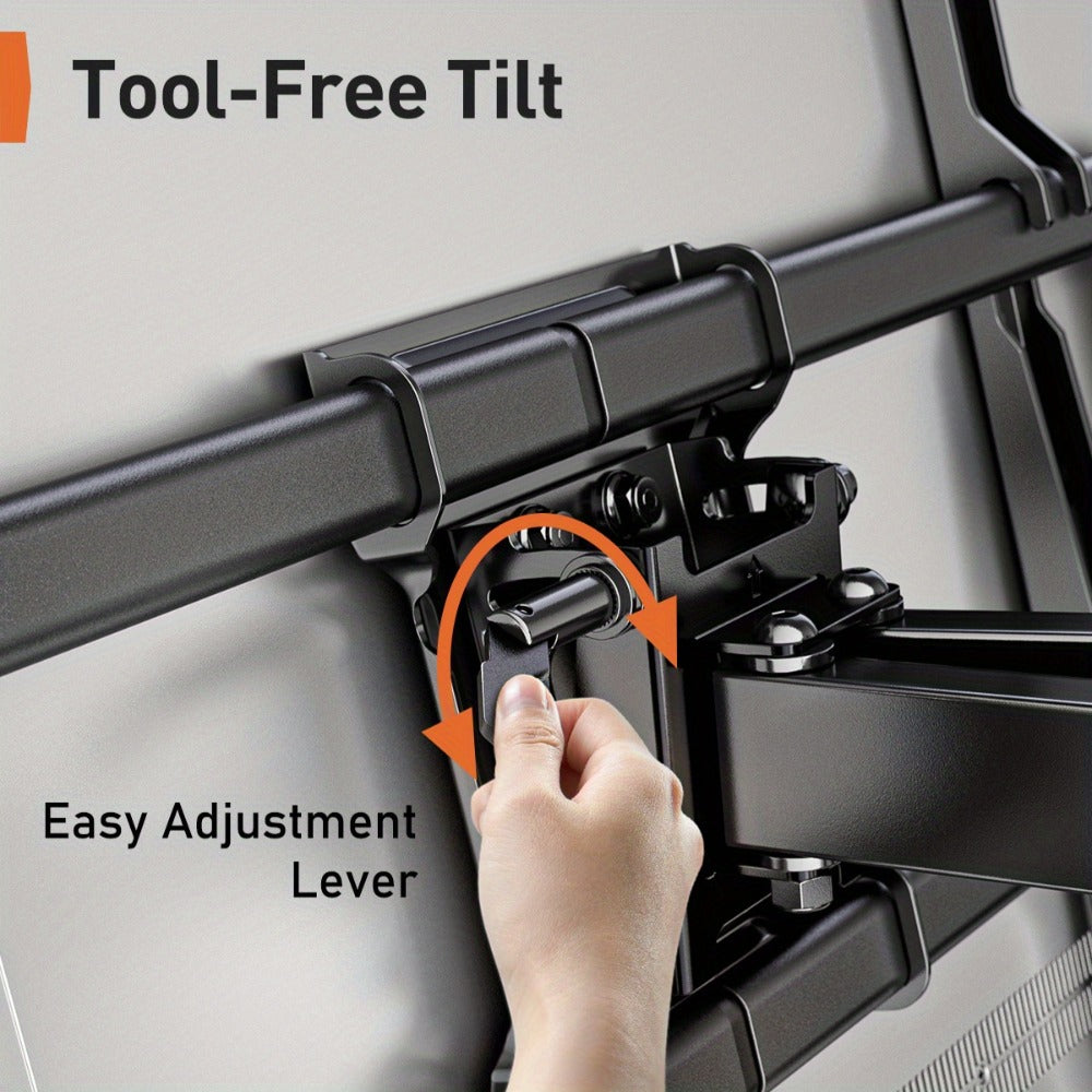 Full Motion TV Wall Mount 40-86 Inch – Holds 132 lbs, Pre-Assembled, Tool-Free Tilt Swivel Extend, VESA 600x400mm, Fits 12/16/18/24" Wood Studs