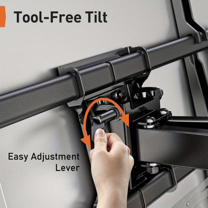 Full Motion TV Wall Mount 40-86 Inch – Holds 132 lbs, Pre-Assembled, Tool-Free Tilt Swivel Extend, VESA 600x400mm, Fits 12/16/18/24" Wood Studs