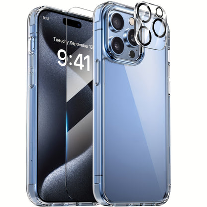 MagSafe iPhone Case with Screen Protector & Camera Lens Protector – N52 Super Magnet Shockproof Clear TPU PC Cover, Anti-Yellow, 3-in-1 Bundle for iPhone 16 16 Plus 16 Pro 16 Pro Max 15 14 13 11