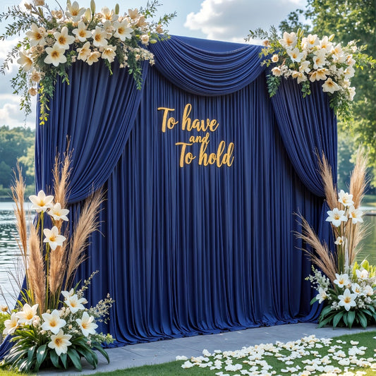 2-Pack 10x10ft Spandex Photography Backdrop Curtains - Wrinkle-Resistant Polyester Background Cloth with Pole Pockets for Weddings, Birthdays, Banquets & Photo Studio Events