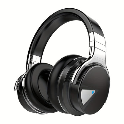 Active Noise Cancelling Over-Ear Headphones MIGHTY ROCK, Wireless Bluetooth 5.2 with 45mm Drivers Deep Bass, 30H Playtime Built-in Mic, Foldable Protein Earpads Headset for Travel Work Study Flight