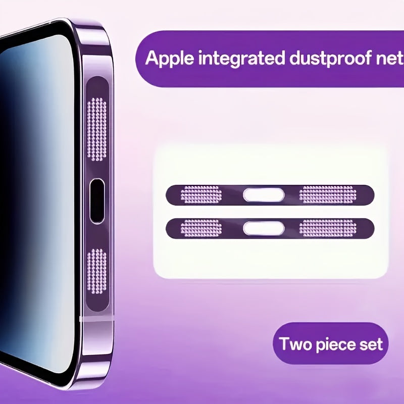 Metal Speaker Dust Mesh for iPhone 2-Pack – Anti-Dust Cover Sticker, Dustproof Mesh Net for Speaker & Earpiece, Multiple Colors, Compatible with iPhone 16 / 15 / 14 / 13 / 12 / 11 Series