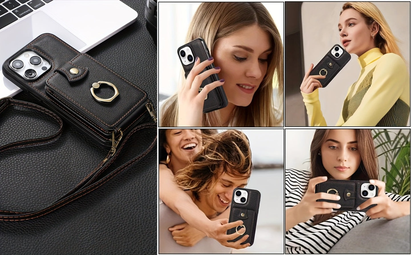 RFID Blocking iPhone Wallet Case with Magnetic Card Holder Kickstand MagSafe Compatible Shockproof Armor Bumper Wireless Charging Support for iPhone 16 15 14 13 12 Pro Max Plus Series