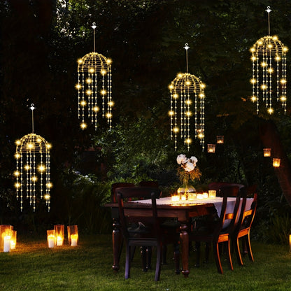 Solar Hanging Jellyfish Lights Outdoor 4 Pack – 8 Modes LED Wire Fairy Lights for Garden Patio Courtyard Wedding Valentine's Day Party Bar Holiday Decoration – White Warm White Multicolor