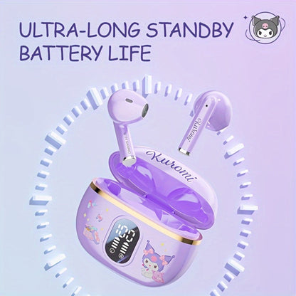 Sanrio Hello Kitty Kuromi Cinnamoroll Bluetooth Earbuds Cute Wireless Earphones 3 Styles Power Display Gaming Earbuds Easy to Carry for Daily Exercise Study Outdoor Holiday Birthday Gift