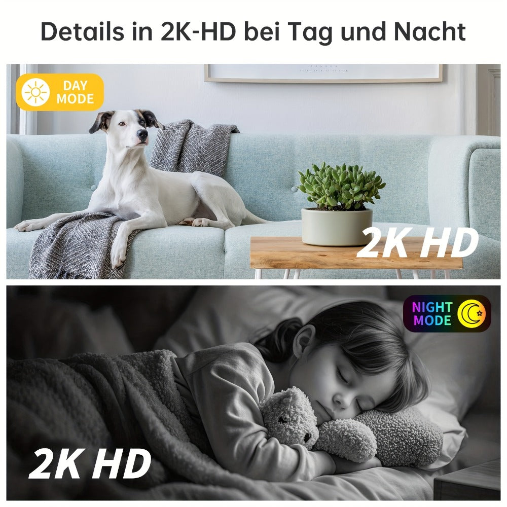 4MP Indoor Security Camera 360° Rotatable with Human Tracking, Motion Detection, Dual-Channel WiFi 2.4G & 5G, Color Night Vision, Two-Way Audio & App Control – Home Surveillance Camera