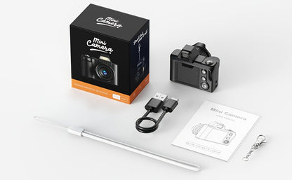 Mini Pocket Camera Retro Vintage Thumb Size with LED Flash, Multiple Filters & 64GB Memory Card – USB Rechargeable Keychain Digital Camera for Kids, Teens & Creative Photography Gifts