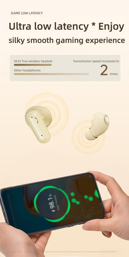 Sleep Mini Earbuds 2 Pairs Wireless Bluetooth In-Ear Headphones Long Battery Life HD Calling 3 Colors Sport Use Single Compartment Case All Seasons